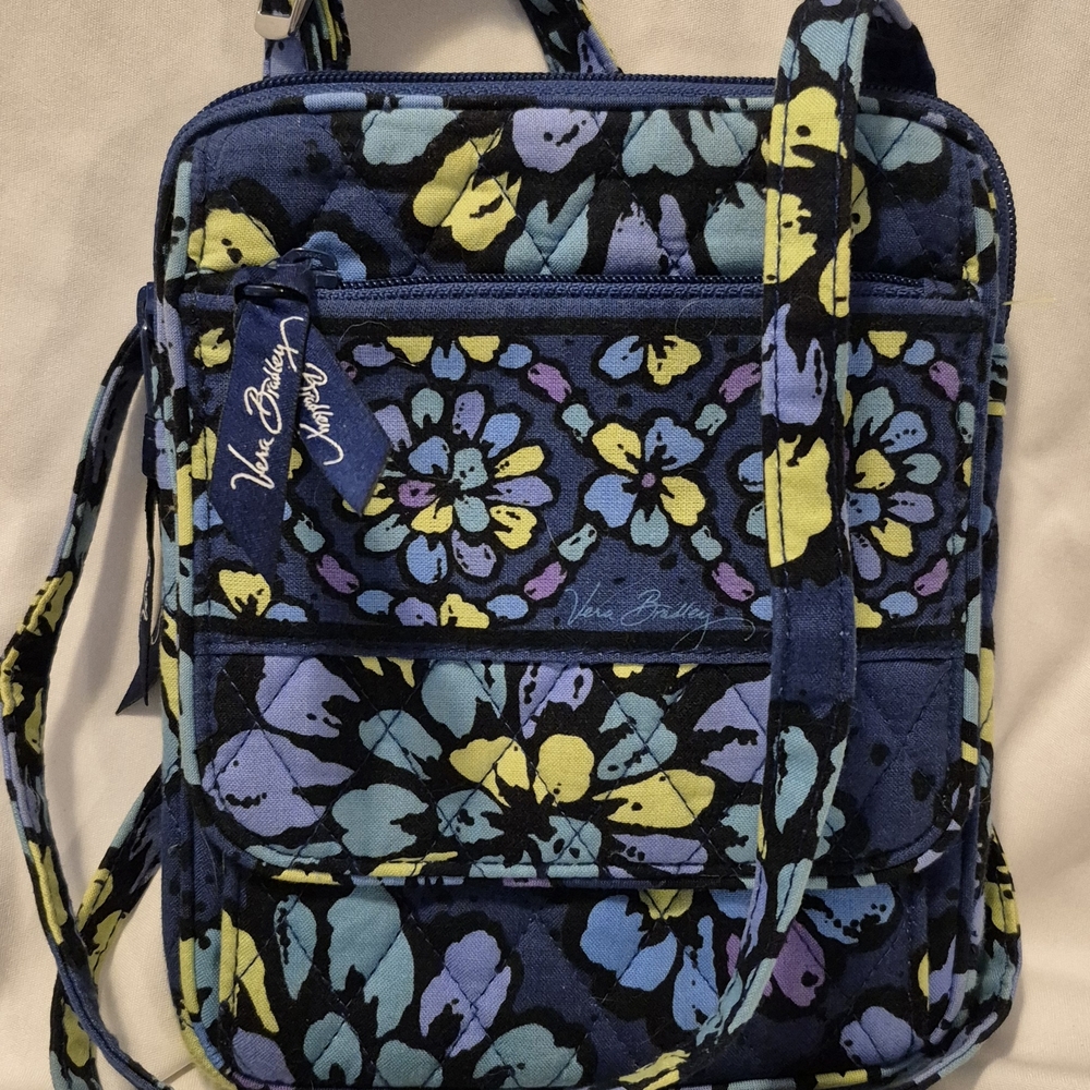 Vera Bradley Navy Watercolor Floral Crossbody Bag